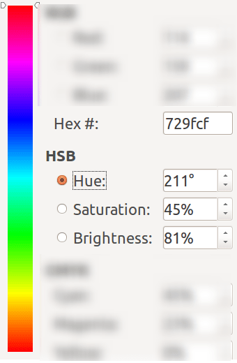 color selection hue